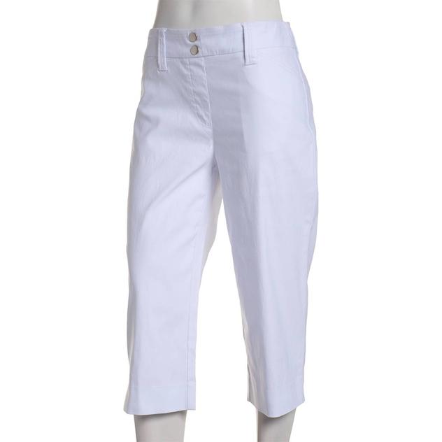 Plus Size Briggs Solid Luxe Millennium 2 Button Capri Pants
