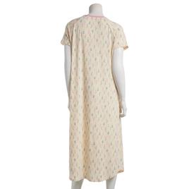 Womens White Orchid Short Sleeve Floral 46" Henley Nightshirt