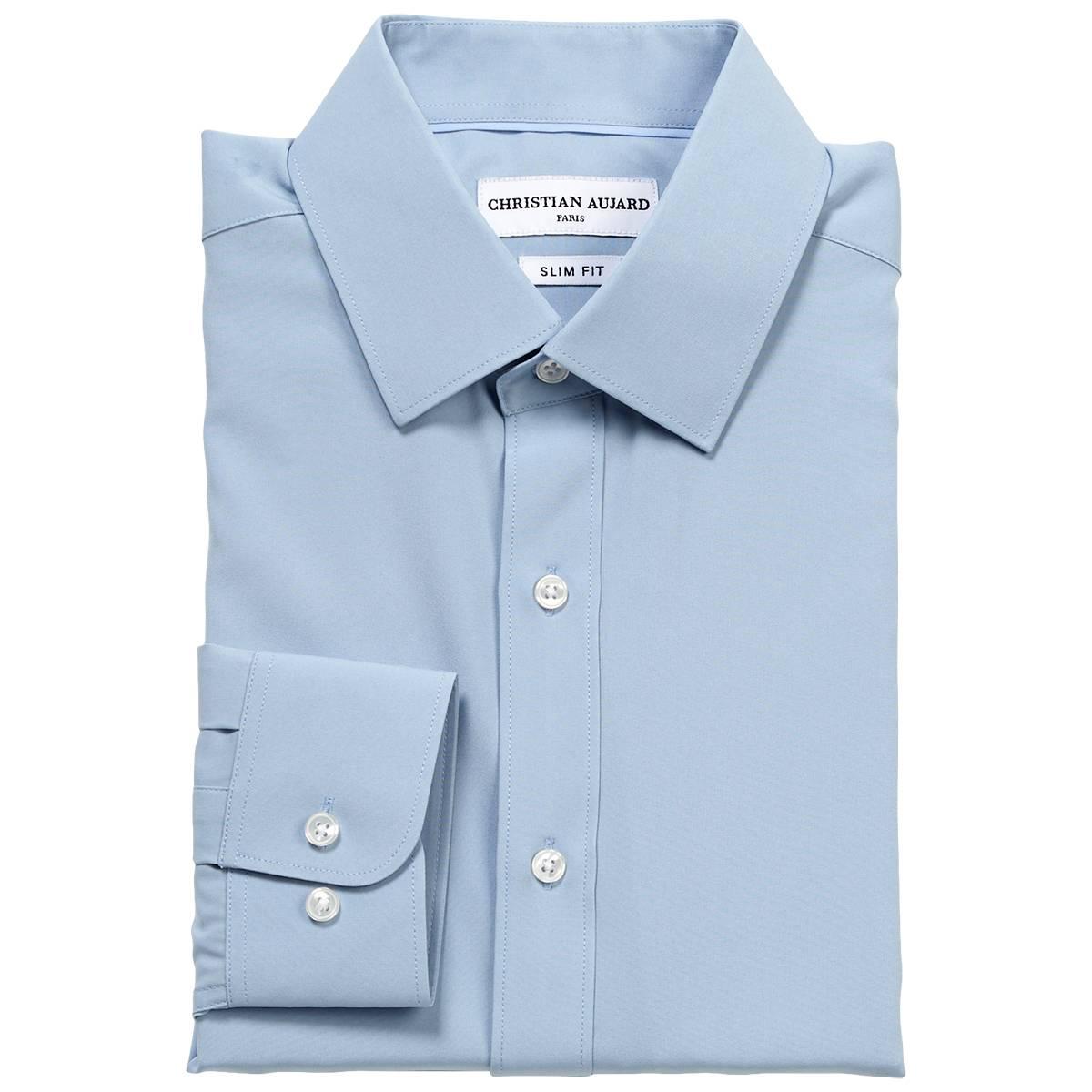 Mens Christian Aujard Slim Fit Stretch Dress Shirt - Powder Blue
