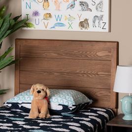 Baxton Studio Seren Walnut Brown Wood Twin Size Headboard