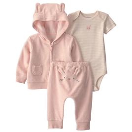 Baby Girl (3-12M) Carter''s Ig Bunny Design 3Pc Set