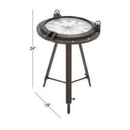 9th & Pike® Black Metal Industrial Accent Table