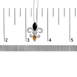 Haus of Brilliance Sterling Silver Onyx & Citrine Pendant