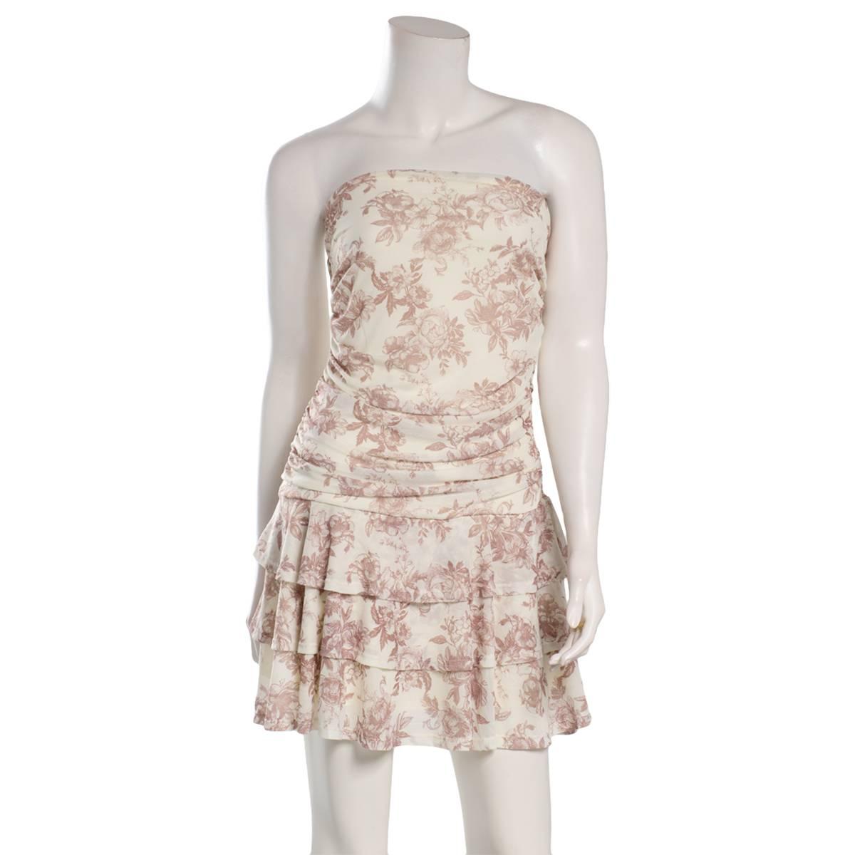 Juniors Madden Girl Floral Mesh Triple Tier Tube Dress