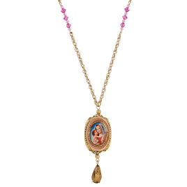 Symbols of Faith 14kt. Gold Dipped Lady of Guadalupe Necklace