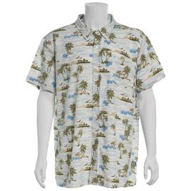 Young Mens VSTR Short Sleeve Stretch Button Down Shirt - White