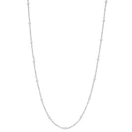 Design Collection Silver-Tone Twisted Bead Station Necklace