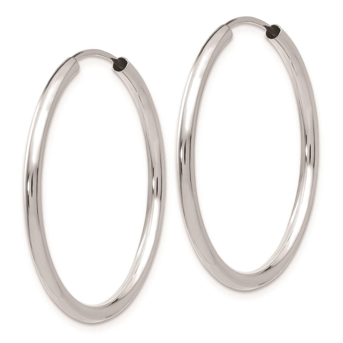 Gold Classics™ 30mm. 14k White Gold Polished Hoop Earrings