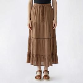Juniors Love Tree Gauze Tie Waist Tier Crochet Maxi Skirt