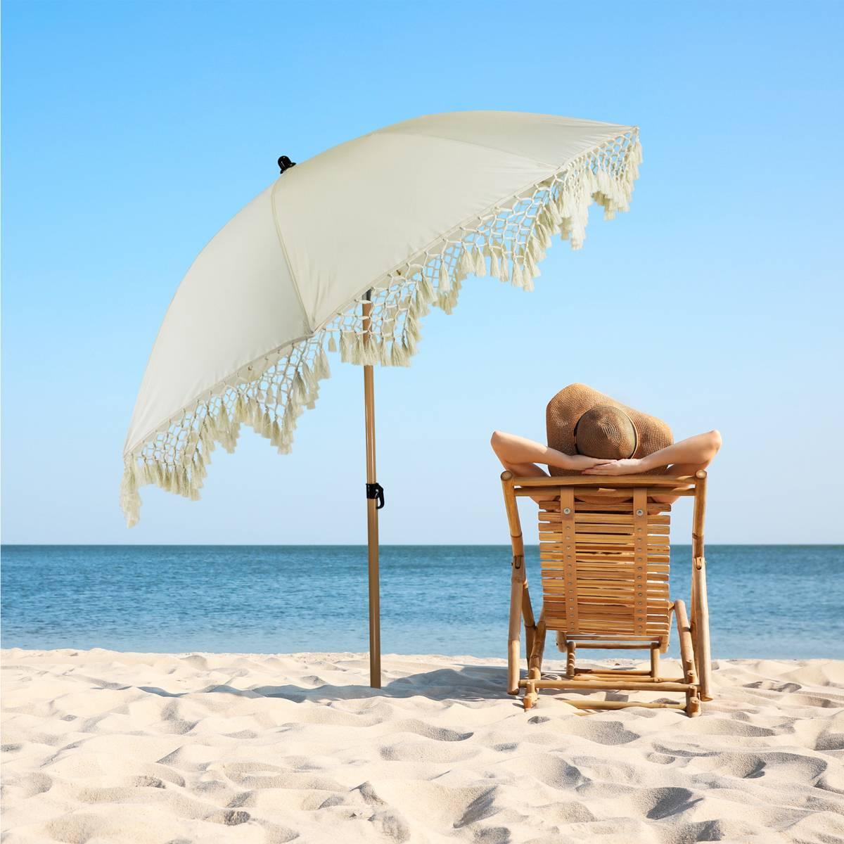 Northlight Seasonal 6.5ft. Tilting Outdoor Boho Market Umbrella