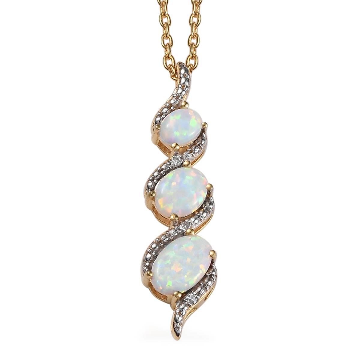 Nova Star(R) Lab Grown Opal & Lab Grown Diamond Journey Pendant