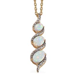 Nova Star(R) Lab Grown Opal & Lab Grown Diamond Journey Pendant