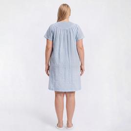Plus Size Moon to Noon Short Sleeve Tiny Gingham Duster