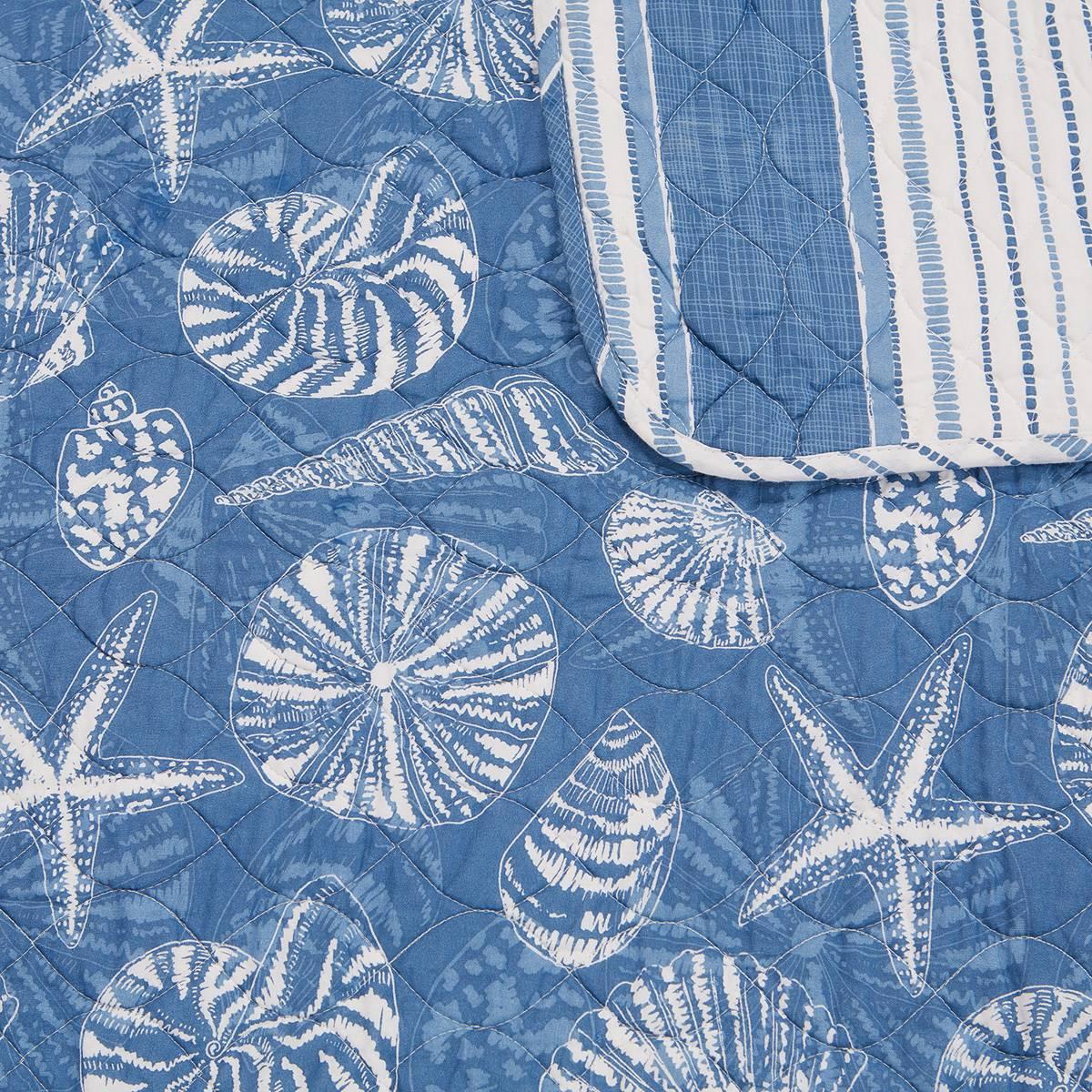 Home Retreat Mare Blue Soft Cotton 2pc. Quilt Set