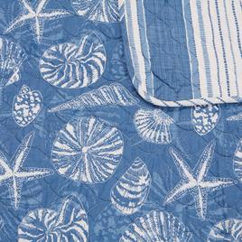 Home Retreat Mare Blue Soft Cotton 2pc. Quilt Set