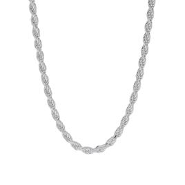 18in. Sterling Silver Polished Rope Chain Necklace