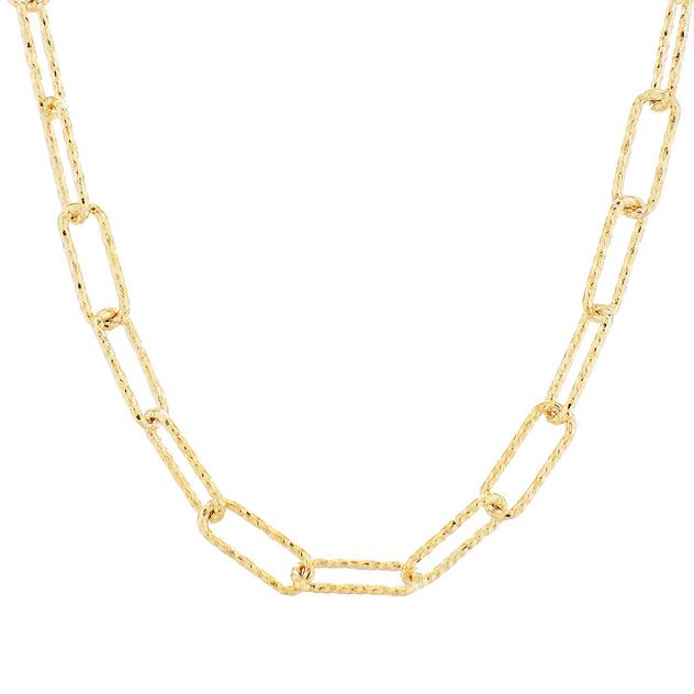 Sterling Silver 14kt. Yellow Gold Plated Paperclip Chain Necklace