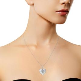 Haus of Brilliance Sterling Silver 1/10ctw. Diamond Heart Pendant