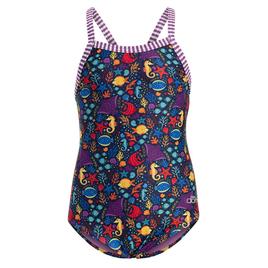 Girls (4-6x) Dolfin® Little Fish Criss-Cross One Piece Swimsuit