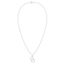 Nova Star® Sterling Silver Lab-Grown Diamond Initial B Pendant