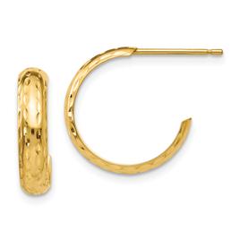 Gold Classics(tm) 14k Diamond-cut 3.5mm J-Hoop Earrings