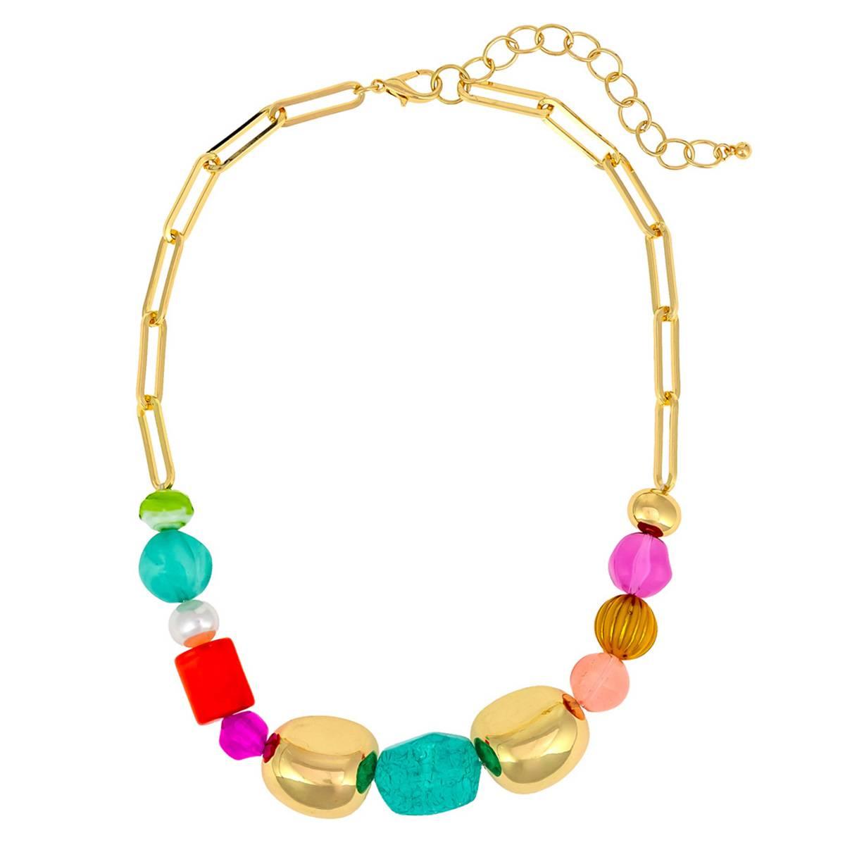 Ashley Cooper(tm) Multi Color Chunky Bead Frontal Necklace
