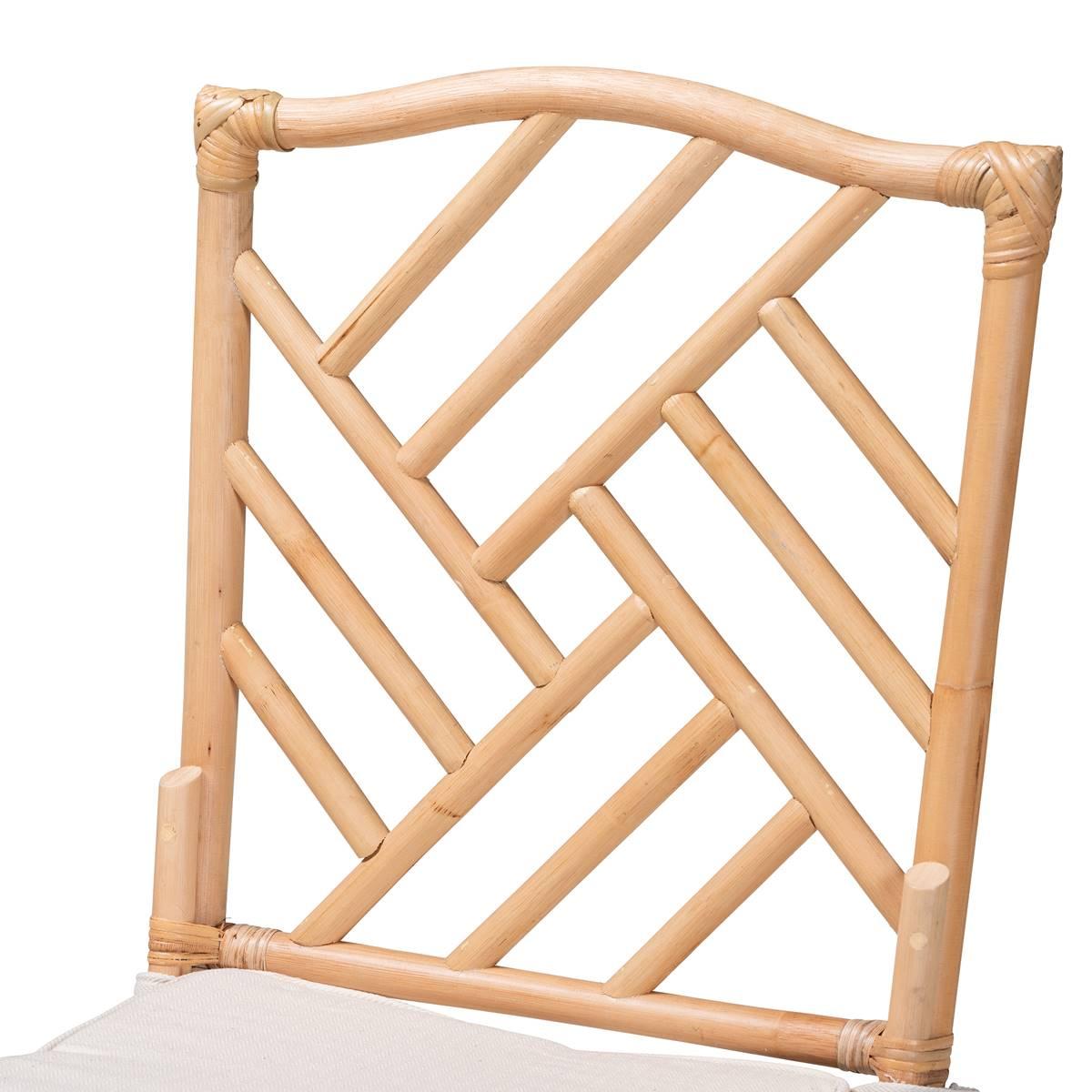 Baxton Studio Rio Bohemian Natural Brown Rattan Dining Chair