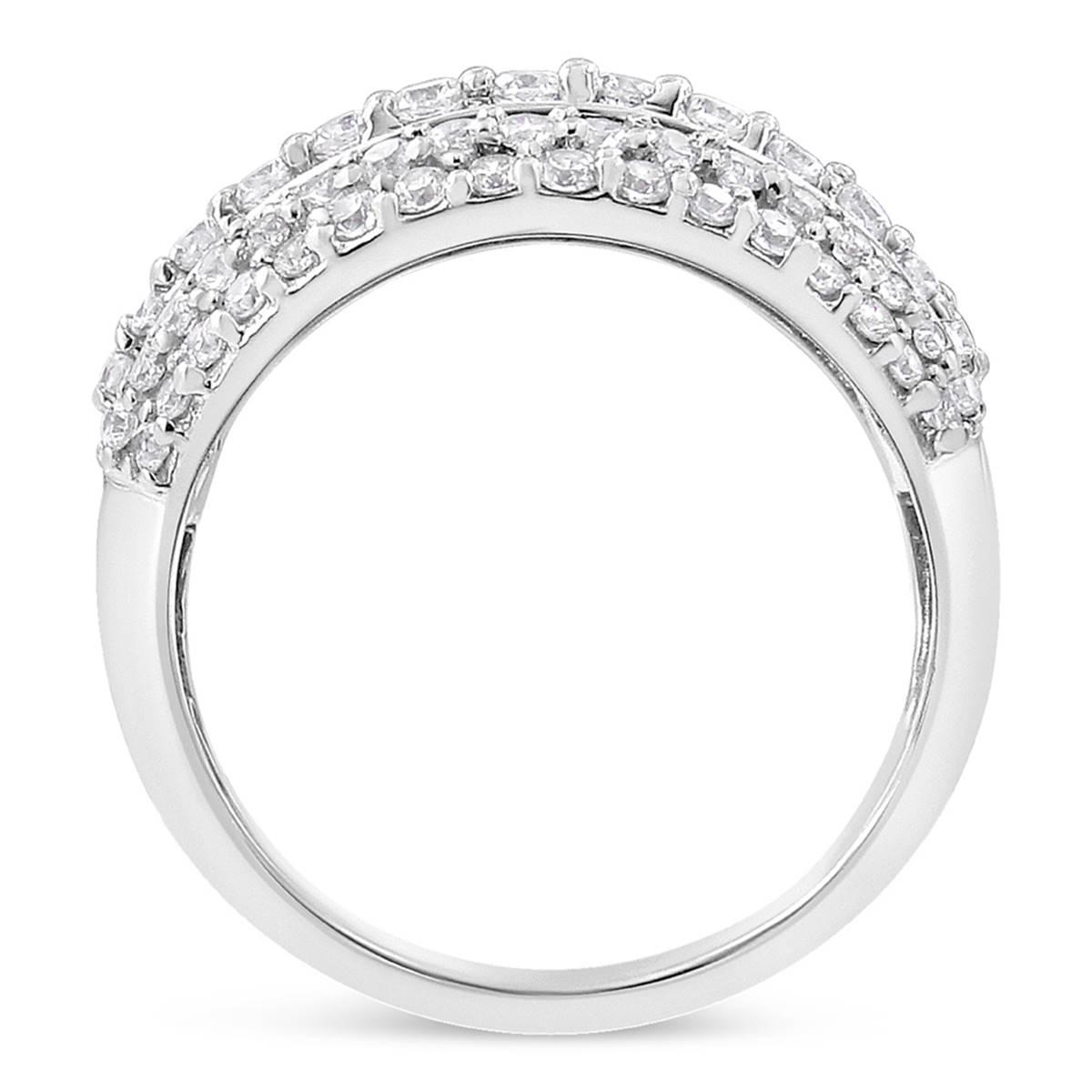 Haus of Brilliance Sterling Silver 2ctw. Diamond Cluster Ring