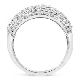 Haus of Brilliance Sterling Silver 2ctw. Diamond Cluster Ring