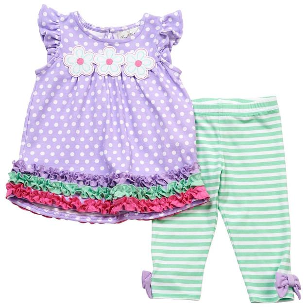 Toddler Girl Rare Editions 2pc. Polka Dot & Floral Leggings Set