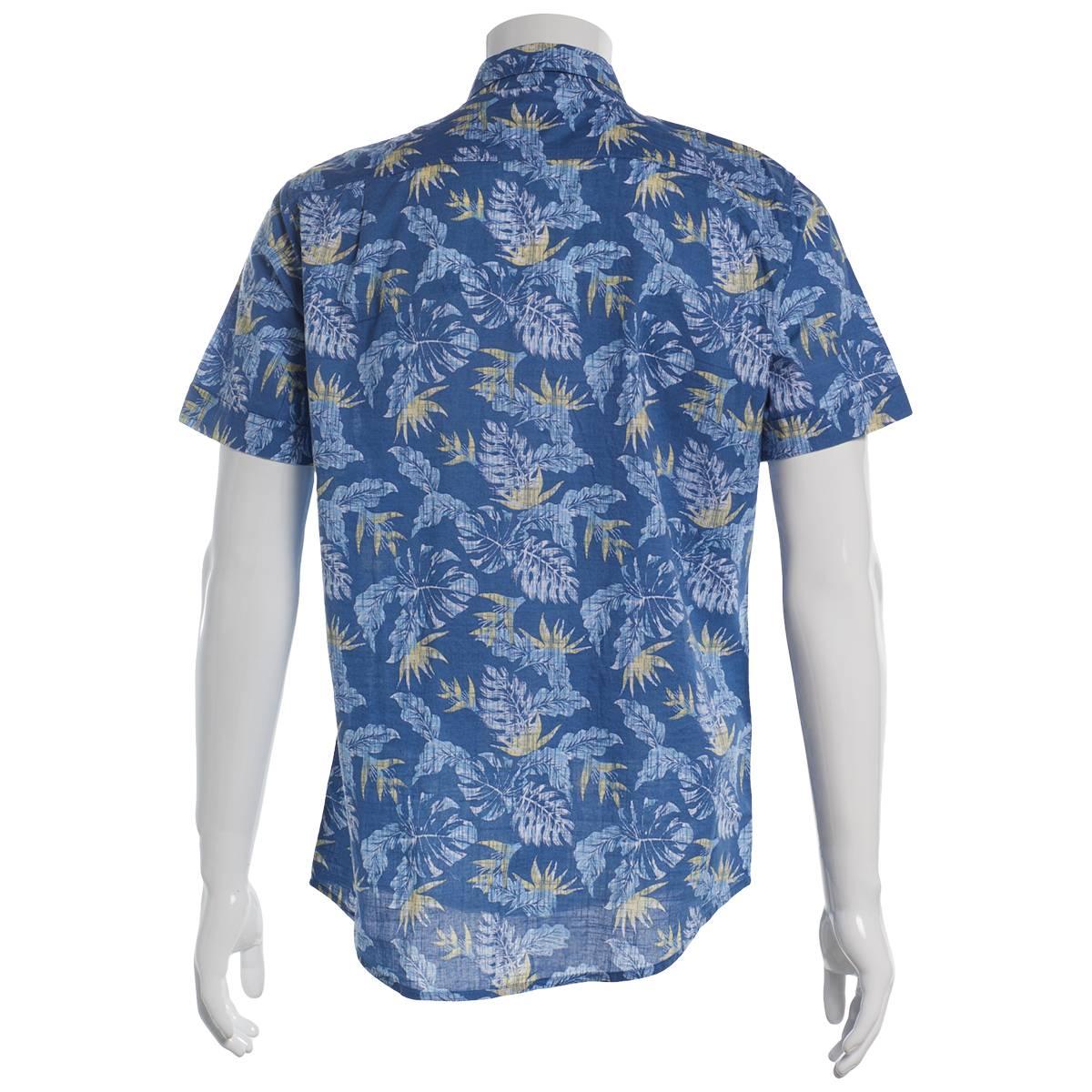 Mens IZOD® Chambray Button Down Short Sleeve Shirt - Moonlight