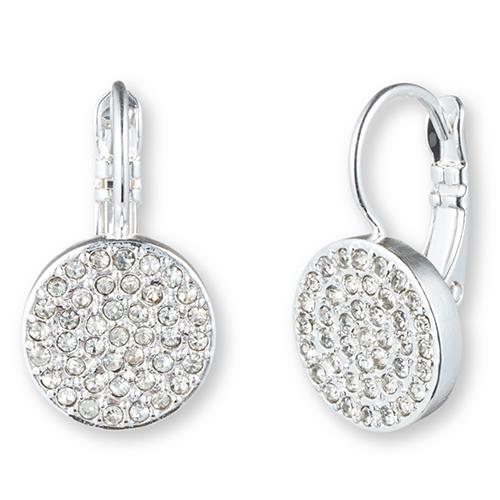 Anne Klein Silver-Tone/Crystal Pave Drop Earrings