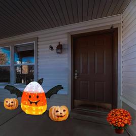 National Tree 27in. Pre-Lit Candy Corn Bat