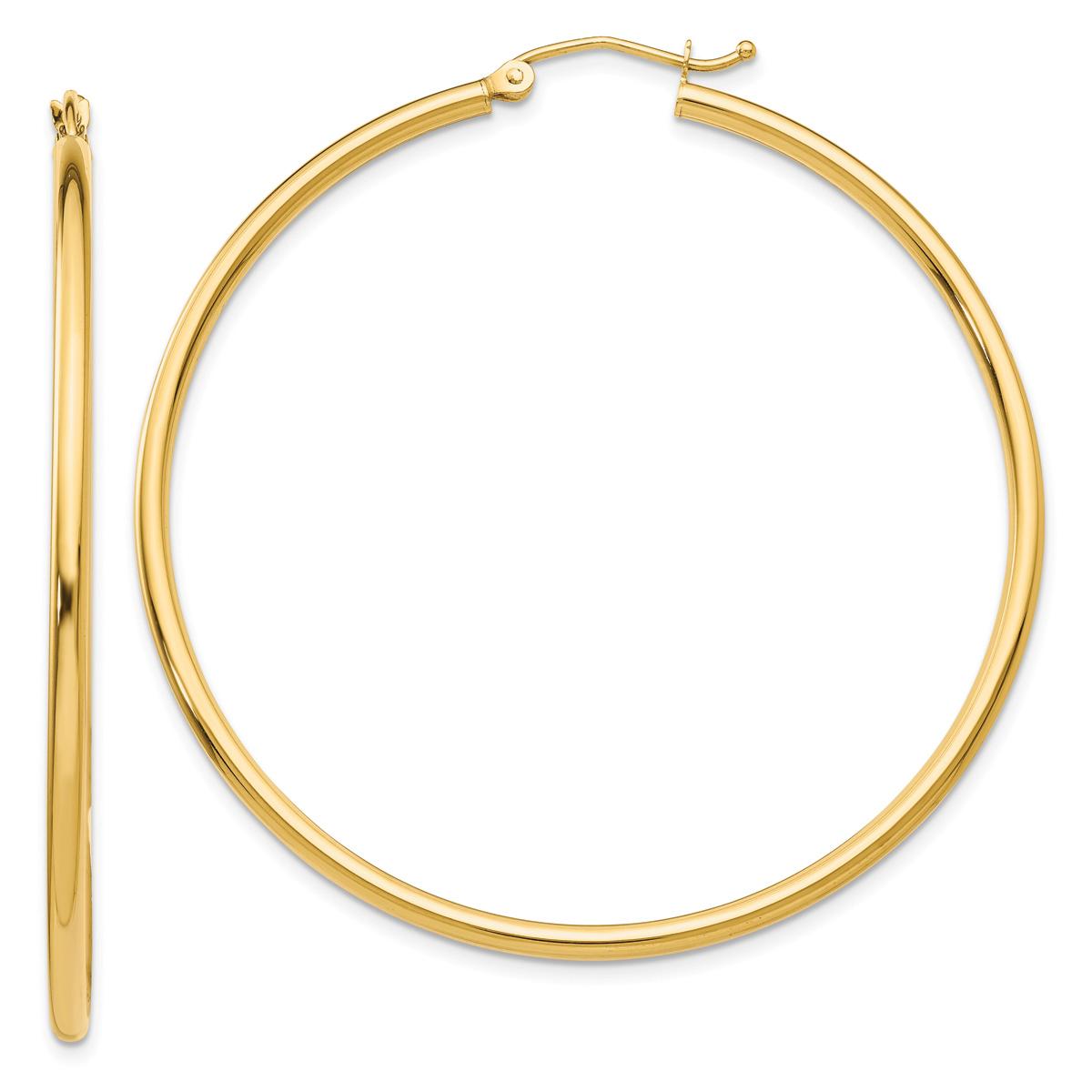 Gold Classics(tm) 14kt. Polished Gold 50mm Hoop Earrings