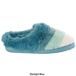 Womens Cuddl Duds® Color Block Faux Fur Clog Slippers