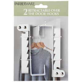 Farberware Set of 2 Retractable Over The Door Hooks