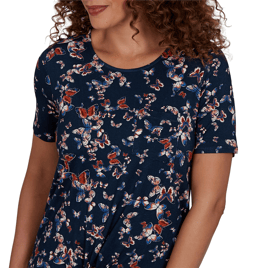 Womens Emaline Key Items Short Sleeve Tie Hem Butterfly Blouse