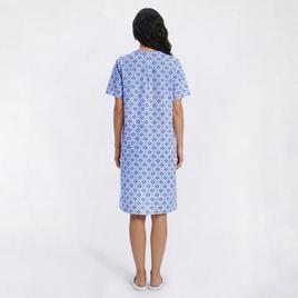 Womens Casual Time Seersucker Floral Embossed Zip Front Duster