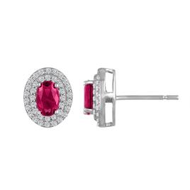 Gemstone Classics(tm) Sterling Silver Ruby Stud Earrings