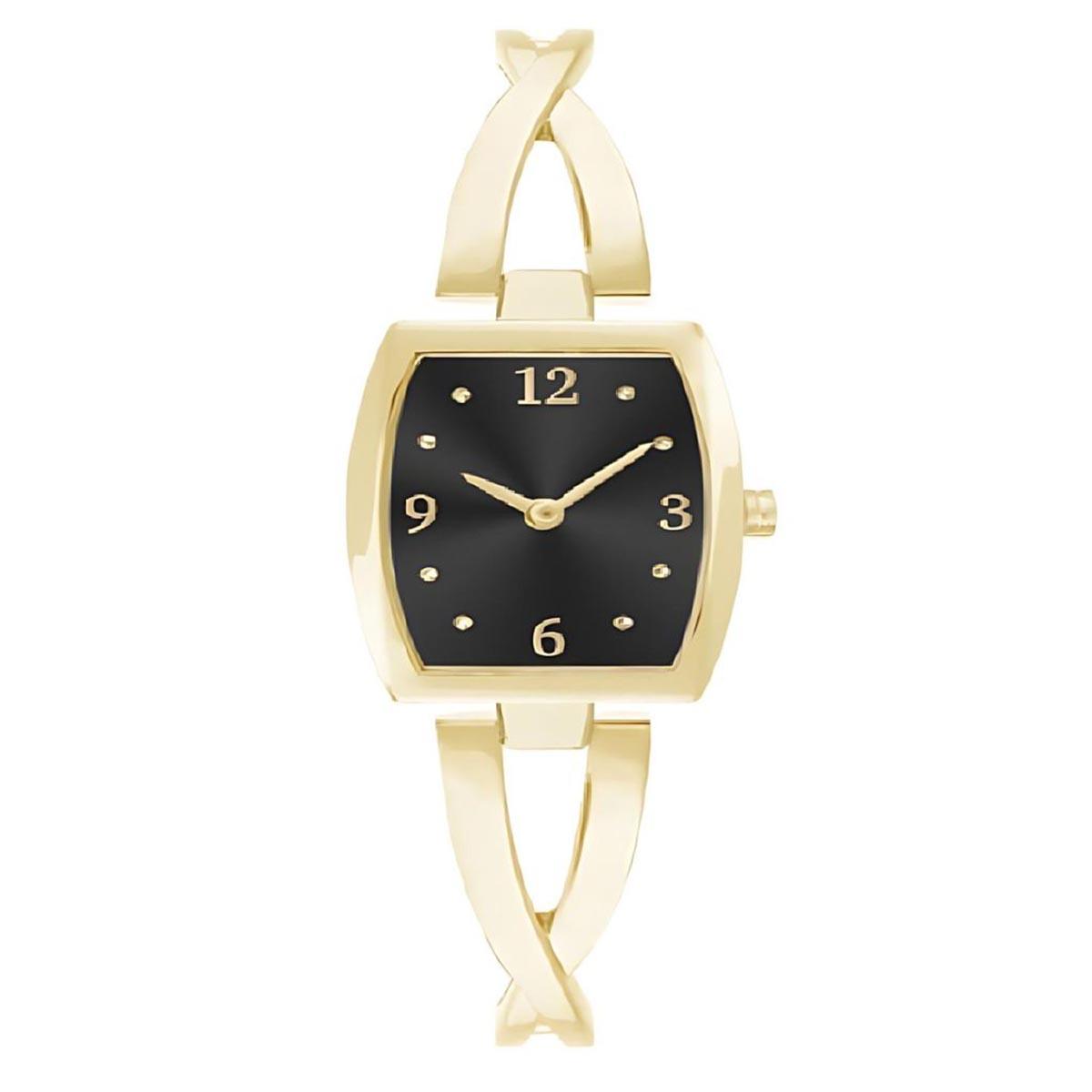 Womens Shiny Gold Tone Metal Analog Watch - 14929G-07-G27