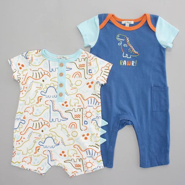 Baby Boy (NB-9M) Mini Bean® 2pk. Dino Romper & Rawr Jumpsuit