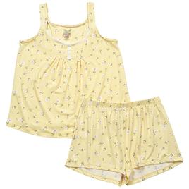 Womens René Rofé® Tossed Floral Lace Trim Shorty Pajamas Set
