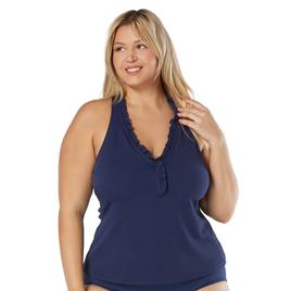 Plus Size Beach House Ruffle Trim Nina Tankini Swim Top