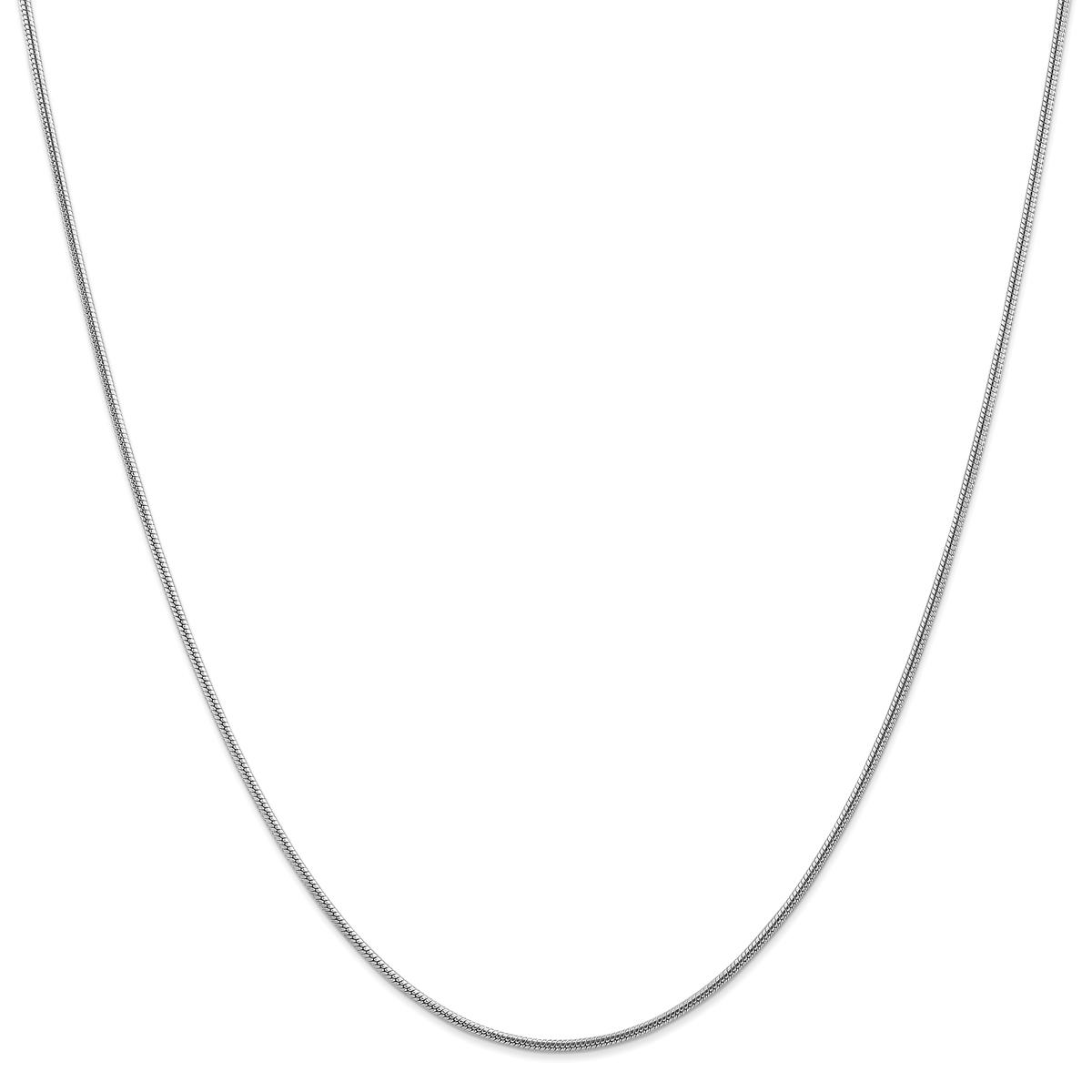 Unisex Gold Classics(tm) 1.6mm. 14k White Round Snake Chain Necklace