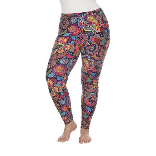 Plus Size White Mark Printed Leggings