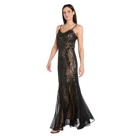 Petite R&M Richards Sleeveless Embellished Mesh Evening Gown