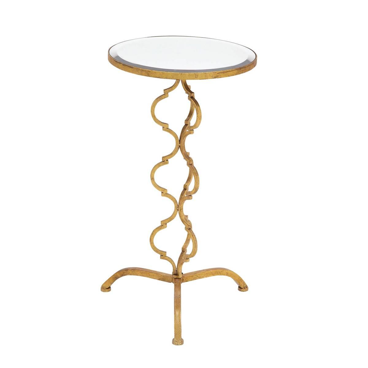9th & Pike(R) Gold Glam Metal Accent Table