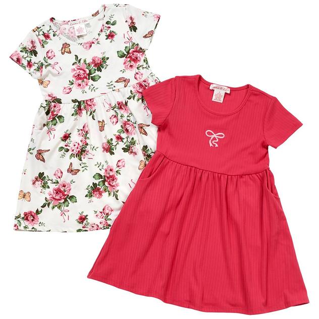 Girls (4-6x) Emma & Elsa 2pk. Bow/Floral Dresses