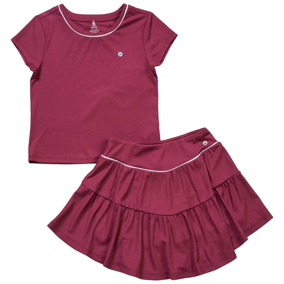 Girls (7-12) RBX 2pc. Short Sleeve Ribbed Top & Skort Set
