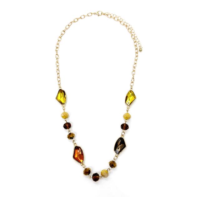 Ashley Cooper™ Topaz & Gold Long Beaded Gem Necklace